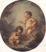 Francois Boucher The Baby Jesus and the Infant St.John painting